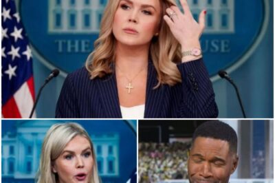SH0CKING: Karoline Leavitt’s GMA SHOWDOWN With Michael Strahan Ends in Silence—And the NICKNAME She Left With Has America REELING! Karoline Leavitt stormed onto the set of Good Morning America like a rising political firebrand, ready to make headlines. But in a matter of seconds, an unexpected on-air clash with Michael Strahan left viewers across the nation stunned. Determined to take control, Leavitt launched into a heated debate, but Strahan—cool and collected—waited for just the right moment. With one calm, devastatingly precise sentence, Strahan turned the entire conversation upside down. The studio fell silent. Leavitt was left speechless, caught off guard on live national television. But the drama didn’t end there. As she exited the stage, she carried a brand-new nickname—one so shocking that both her supporters and critics were left in disbelief. Social media exploded, calling it “the most jaw-dropping on-air takedown in years.” What exactly did Strahan say to flip the script in seconds? And what’s the nickname that has America buzzing? The answers are below.👇