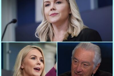 LIVE TV SH0CK: Karoline Leavitt Confronts Robert De Niro—And Gets Silenced by One Chilling Sentence!  A fiery clash erupts as Karoline Leavitt boldly takes on Hollywood legend Robert De Niro, only to be left speechless in front of millions.  What did De Niro say that instantly flipped the entire room, wiping the smile from Karoline’s face?  Discover the electrifying moment that’s left America buzzing—and the single sentence that turned live television into history.