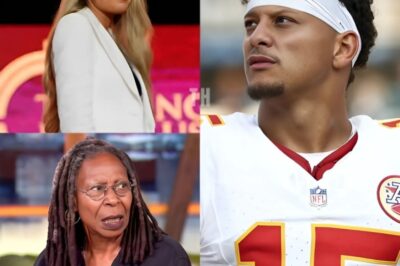 “Sit down, Barbie.” — Whoopi Goldberg suddenly lashed out at Erika Kirk, calling her a “T.R.U.M.P. puppet” live on air. But just minutes later, before Erika could even respond, Kansas City Chiefs quarterback and Super Bowl MVP Patrick Mahomes spoke up — not to tear her down, but to defend her. With steady calm and genuine sincerity, Mahomes turned to Whoopi and delivered a thoughtful truth that left the entire studio in stunned silence. Erika Kirk sat frozen, eyes wide in shock, while the audience rose to their feet — not to cheer for Whoopi, but to applaud the athlete who dared to stand against unfairness and transform an attack into a lesson in respect and integrity.