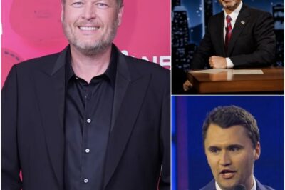 BREAKING— Blake Shelton steps into the storm. His words cut like glass, his tone unflinching. The world listens. ABC has pulled Jimmy Kimmel Live! indefinitely. The reason? Words—reckless, sharp, and cruel—aimed at Charlie Kirk. Words that should never have crossed the line.  Blake’s voice doesn’t tremble with fear — it burns with fire. “This is more than television. This is about respect. About dignity. About the weight of a name that millions carry in their hearts.”  The silence that follows is deafening. A silence charged with grief, outrage, and unity.  He doesn’t plead. He demands. He calls the industry to account. He reminds them that Charlie’s memory is not a punchline. Not a target. Not disposable.  Every sentence lands like the strum of a guitar — sharp, heavy, unforgettable.  In that moment, Blake Shelton is not just a country star. He is a witness. A guardian. A voice for the voiceless.  And across the world, one truth rises above the noise: Charlie Kirk will not be mocked. He will be remembered