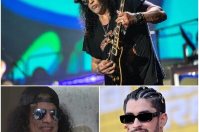 When critics claimed Bad Bunny shouldn’t sing in Spanish at the Super Bowl, Slash fired back — and he didn’t hold his punches. “When did music stop being about pure enjoyment?” he asked. Calling the backlash “toxic” and “small-minded,” the Guns N’ Roses legend reminded everyone that real music doesn’t need translation. “If it moves you, it matters,” he said — proving once again that the heart of rock and roll beats beyond borders