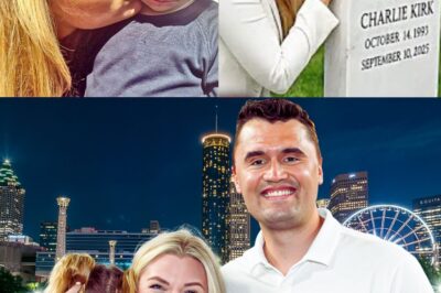 The first time Erika Kirk returned to the cemetery with her daughter, the sky was heavy and still. Three-year-old Emma clutched a small drawing — bright colors, the word “Daddy” written in uneven letters. At Charlie’s headstone, Erika knelt, tracing his name with trembling fingers. “I don’t know how to do this without you,” she whispered.  Emma placed the drawing at the stone’s base. “For Daddy.” A single sob escaped Erika’s lips. Then, as silence wrapped around them, sunlight broke through the clouds, falling softly over Charlie’s grave. A butterfly — blue and gold — drifted down and landed gently on the drawing.  Catherine covered her mouth. Robert whispered, “It’s like he’s here.”  Someone nearby filmed the moment. By nightfall, millions had seen it — a mother, a child, a sign of love that refused to die.  Later, Erika said through tears, “That butterfly was God’s way of saying Charlie’s still with us.”