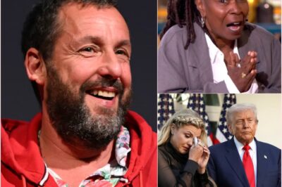“Sit down and stop crying, Barbie.” — Whoopi Goldberg unexpectedly criticized Erika Kirk, calling her a “T.R.U.M.P puppet” live on air. However, just minutes later, before Erika could respond, comedy legend and Hollywood icon Adam Sandler spoke up — not to tear her down, but to defend her.  Notably, just a few days earlier, Erika Kirk had been awarded the Presidential Medal of Freedom by D0nald T.R.U.M.P, in recognition of her contributions and influence. With rare calm and clarity, Sandler turned to Whoopi and delivered a harsh truth that left the entire studio in stunned silence. Erika Kirk sat frozen, eyes wide with shock, while the audience rose — not to cheer for Whoopi, but to applaud the man who dared to stand up against injustice and turn an attack into a lesson in respect and wisdom.