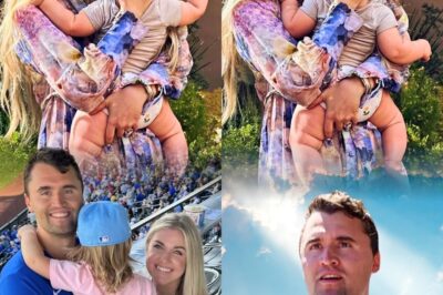 Erika Kirk, with her young son held tightly in her arms, stood like a lioness — fierce, protective, and unshaken even in the valley of heartbreak. Her voice trembled as she remembered Charlie not just as a leader, but as the devoted husband and father who filled their home with love, guidance, and unwavering faith.  Every glance, every embrace revealed a strength that words could scarcely capture. In her presence, the world saw that even in the darkest storm, a mother’s love roars the loudest.  Though Charlie is no longer here, his spirit beats on through Erika and their children. With each step forward, she carries his legacy — raising their son to walk in the light of the courage, faith, and love his father embodied. It is not just survival; it is a testimony of grace, determination, and an unbreakable bond that death cannot silence.