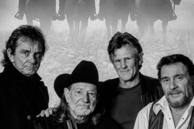 THEY CALLED THEM OUTLAWS, BUT WHAT THEY REALLY WERE… WERE TRUTH-TELLERS WITH GUITARS.They called themselves The Highwaymen — Johnny Cash, Willie Nelson, Waylon Jennings, and Kris Kristofferson.  Four legends, four lifetimes of stories, standing under one light. When the first chords of “Highwayman” echoed through the air, the crowd went silent. It wasn’t a concert — it felt like history whispering through smoke and steel strings.  Between laughter and whiskey, they sang about prisoners, lovers, and drifters who never found their way home. No pyrotechnics. No filters. Just raw truth.  And when Johnny Cash recited “Ragged Old Flag,” some swore they saw tears glisten under his hat brim. Whatever happened that night — it wasn’t just music. It was a revelation.
