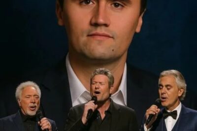 “A Sacred Farewell”—Blake Shelton, Andrea Bocelli, and Tom Jones Unite for Unprecedented Tribute to Charlie Kirk, Stuns 90,000 Fans Worldwide  In a breathtaking moment that crossed oceans and genres, three music legends—Blake Shelton, Andrea Bocelli, and Tom Jones—came together for a heartfelt tribute to Charlie Kirk. Their voices merged into a single, sacred farewell, reminding the world that music, in times of sorrow, knows no boundaries.