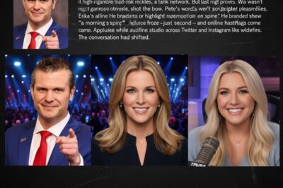 THE CAMERA DIDN’T BLINK — AND NEITHER DID PETE HEGSETH.On live television, with millions glued to their screens, Pete Hegseth did something extraordinary — he broke ranks in a way that left even seasoned anchors stunned. ABC had already taken heat for replacing The View with The Charlie Kirk Show. Critics called it reckless, a high-risk gamble that could tank the network. But last night proved otherwise. It wasn’t a gamble. It was a shot across the bow.  Pete’s words weren’t scripted pleasantries. He didn’t just applaud Erika Kirk’s resilience or highlight Megyn Kelly’s razor-sharp edge. He branded the new program “a morning show with a spine.” The audience froze — just for a second — and then the eruption came. Applause thundered in the studio, while online, hashtags exploded across Twitter and Instagram like wildfire. The conversation had shifted.