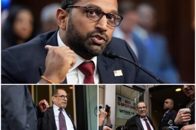 “He thought no one was watching.” Jerry Nadler entered the hearing with confidence, but it shattered in real time. Before the entire nation, Kash Patel didn’t just speak—he surgically dismantled Nadler’s narrative. Piece by piece, the receipts were laid bare: the evidence, the dates, the names. It was a systematic takedown that left Nadler’s defense in ruins, crushed by the weight of his own actions. See the full, jaw-dropping exchange in the comments below.