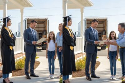 After I graduated, I quietly transferred my grandparents’ $1M estate into a trust for protection. Last week, my parents and sister came over, beaming, “We’ve put the house in my name — you’re out by Friday.” I calmly said, “We’ll see about that.” Two days later, they showed up with movers… and stopped in their tracks when they saw the person on the porch with the folder….