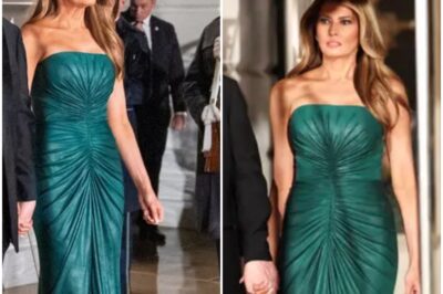 DRESSED TO IMPRESS: Melania’s clever choice of emerald green gown for White House dinner