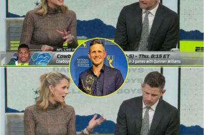 Dan Orlovsky Caught In 4K Staring At Laura Rutledge’s Goods In Tight, See-Through Shirt On Live TV😳📺🔥A split-second on-air glance has turned into the clip everyone’s replaying. Viewers swear the cameras caught Orlovsky in an uncomfortably obvious stare, and now the moment is racing across social media, dragging the broadcast into a fresh wave of messy, nonstop chatter.k