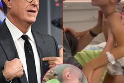 GLOBAL TEAR-JERKER: Stephen Colbert’s Quietest Moment Just Broke the Internet A 7-year-old girl with a terminal brain tumor had one last wish — not to meet a princess, not to visit Disneyland… but to meet Stephen Colbert, the man whose kindness gave her strength through the pain. When he heard, Colbert didn’t send a video. He didn’t call. He cleared his entire schedule, got on a plane, and showed up at her hospital bedside — no cameras, no headlines, just heart. Witnesses say the room fell silent as Colbert knelt, took her hand, and whispered something that made even the doctors cry. For a moment, the world outside stopped — and love, not fame, took the spotlight. This story is melting hearts around the globe. But the words he said to her… those are what no one will ever forget.