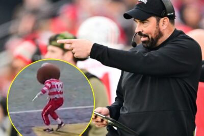 Ohio State Mascot Brutus Buckeye Caught On Camera Doing Something More Disrespectful Than Planting A Flag In Michigan’s End Zone During Blowout Win Over Wolverines 😳🏈🔥Brutus didn’t just celebrate the blowout — he went full villain. Cameras caught the Buckeyes’ mascot pulling a next-level disrespect move in Michigan’s end zone, the kind of stunt that instantly hijacked the postgame and poured gasoline on a rivalry already burning. The clip is flying everywhere, and the outrage is rising with every replay.K