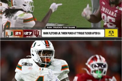 Miami RB Mark Fletcher Jr. Throws Dirty Punch At Indiana Player During Ugly Scene On The Field After National Championship Game🚨 What should have been a moment of celebration quickly spiraled into chaos when Miami running back Mark Fletcher Jr. was caught throwing a dirty punch at an Indiana player after the national championship game. The heated exchange unfolded amid rising tempers on the field, stunning fans and cameras alike, and instantly overshadowing the final whistle with an image now spreading fast across social media.k
