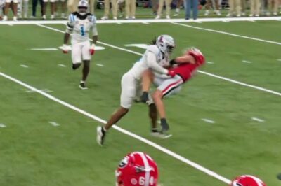 Georgia QB Gunner Stockton Got “WRECKED” by One of the Hardest Hits You’ll Ever See 💥😱Georgia quarterback Gunner Stockton took a hit so violent it instantly became the moment everyone couldn’t stop replaying. The collision looked brutal in real time—and even worse on the slow-motion clips now spreading across social media. It wasn’t just a routine tackle; it was the kind of impact that flips a game’s energy in seconds and leaves the entire stadium reacting at once.k