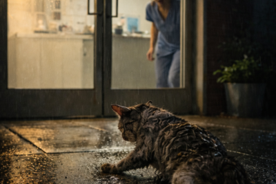 THIS BROKEN STRAY CAT CRAWLED TO A VET CLINIC DOOR… WHAT HAPPENED NEXT BROKE ME