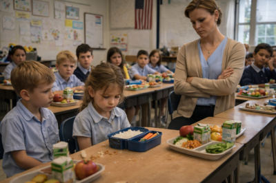 SHE DELIBERATELY HUMILIATED A LITTLE GIRL BY POURING HER LUNCHBOX OVER HER HEAD… COMPLETELY UNAWARE THAT IT WAS THE LAST MEAL THE GIRL’S DECEASED MOTHER HAD PREPARED.