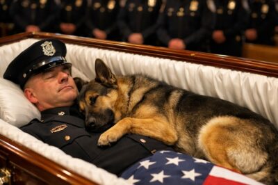 AT THE FUNERAL HALL, A POLICE DOG JUMPED INTO HIS HANDLER’S COFFIN — WHAT HE DID NEXT LEFT THE ENTIRE DEPARTMENT FROZEN