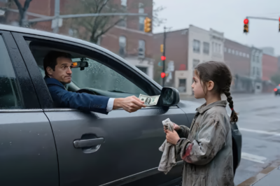 A YOUNG BILLIONAIRE HANDS $20 TO A POOR GIRL CLEANING WINDSHIELDS AT A TRAFFIC LIGHT. SHE LOOKS UP AND SAYS, “YOU LOOK EXACTLY LIKE MY DAD.” WHEN HE SEES THE PHOTO IN HER HAND… EVERYTHING STOPS. BUT…