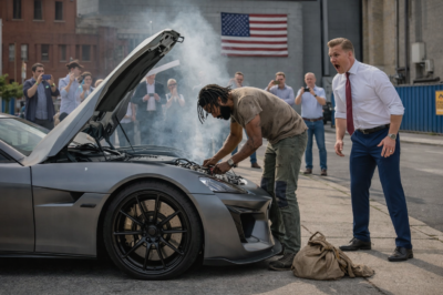 “DON’T TOUCH MY CAR,” THE BILLIONAIRE SHOUTED AT THE HOMELESS BLACK MAN — NOT KNOWING THE STRANGER WAS ABOUT TO SAVE HIS $4.2 MILLION HYPERCAR