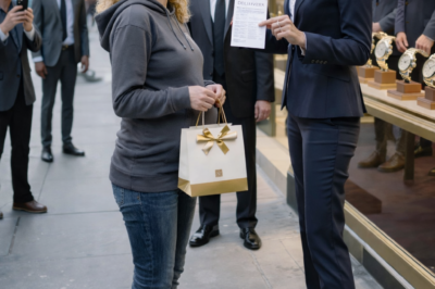 THE LUXURY STORE MANAGER PUBLICLY TURNED ON AN 8-MONTHS-PREGNANT DELIVERY GIRL FOR BEING 3 MINUTES LATE… THEN THE CUSTOMER STEPPED OUT AND RECOGNIZED HER