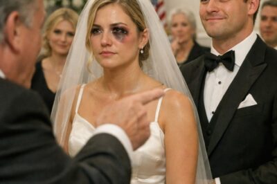 I WALKED INTO MY WEDDING WITH A BLACK EYE, AND MY FIANCÉ SMILED… BUT WHEN MY FATHER SAW MY FACE, HE LOOKED AT HIM AND SAID, “YOU PUT YOUR HANDS ON MY DAUGHTER?” What happened in that chapel just minutes later left his family, our guests, and even my own mother completely speechless.