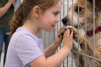 A LITTLE GIRL WHO HADN’T SPOKEN IN FOUR YEARS STOOD IN FRONT OF THE LAST DOG IN THE SHELTER AND WHISPERED, “COME HERE”… AND WHAT HAPPENED NEXT MADE EVERY ADULT IN THAT HALLWAY FREEZE